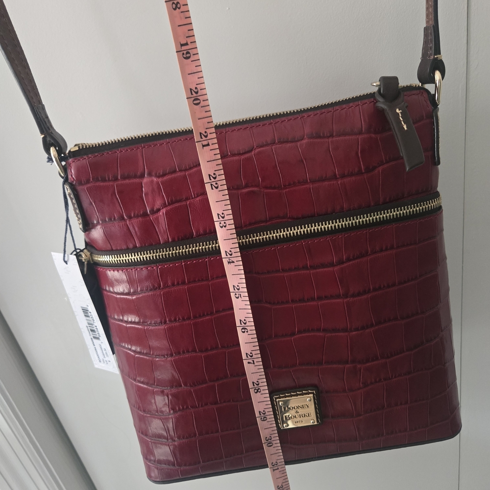 Dooney & Bourke Burgundy Croc Embossed Crossbody Bag - Picture 6 of 9